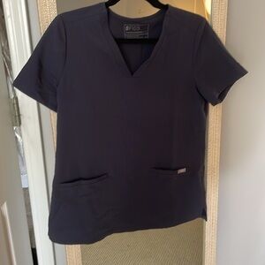 Navy FIGS Two Pocket Scrub Top